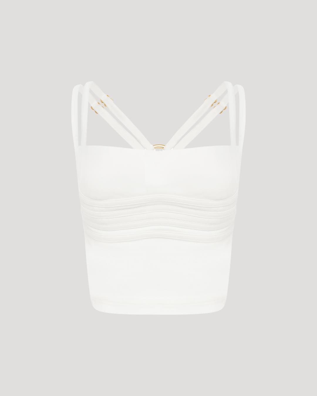 Strapped Bodice Top White