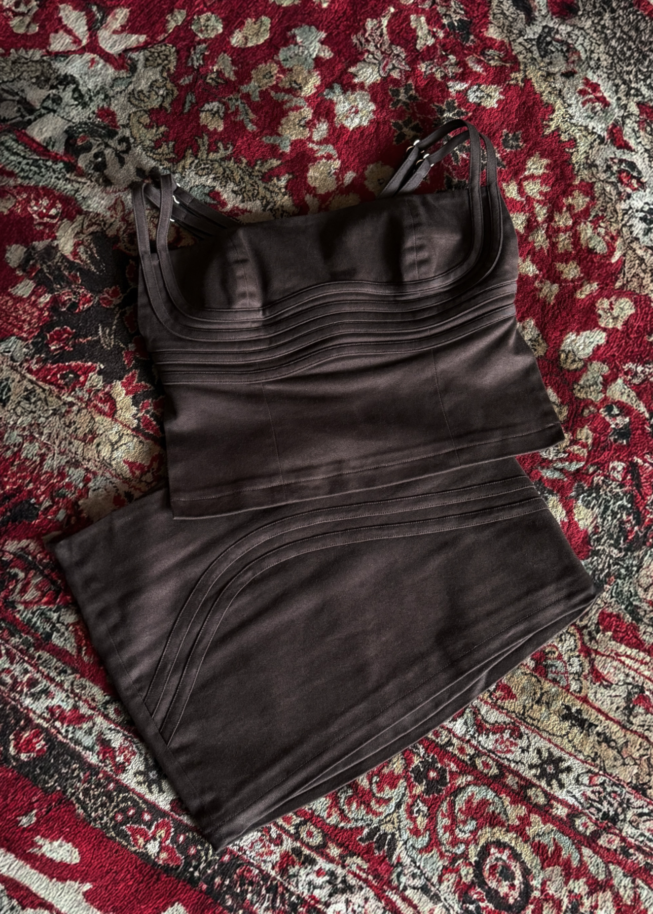 Strapped Bodice Top Chocolate