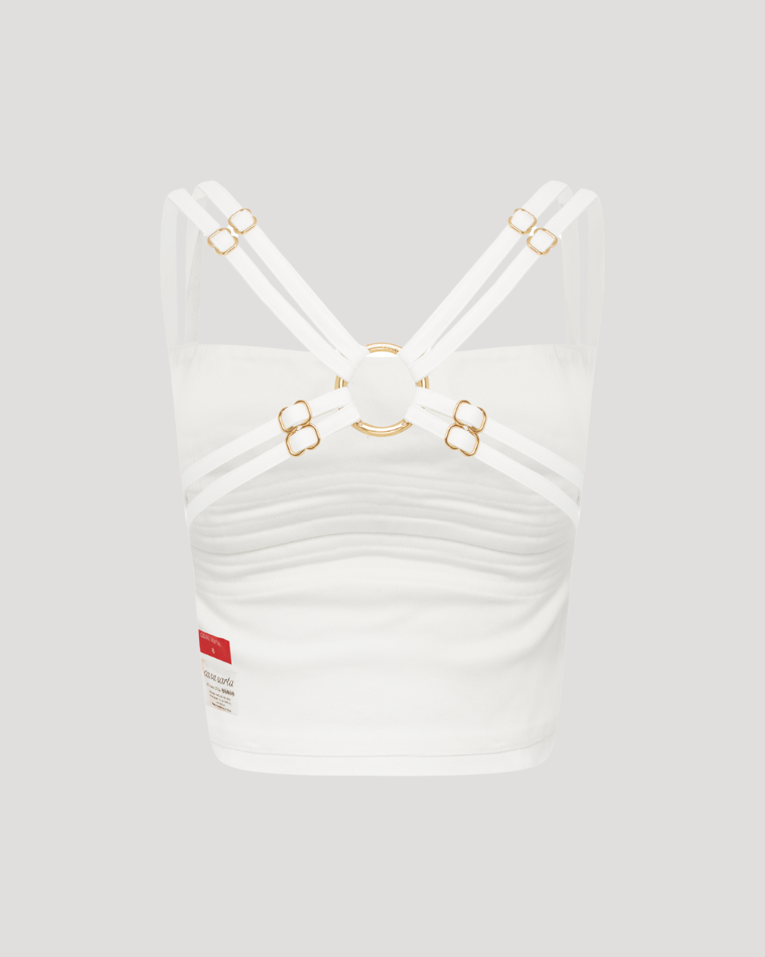 Strapped Bodice Top White