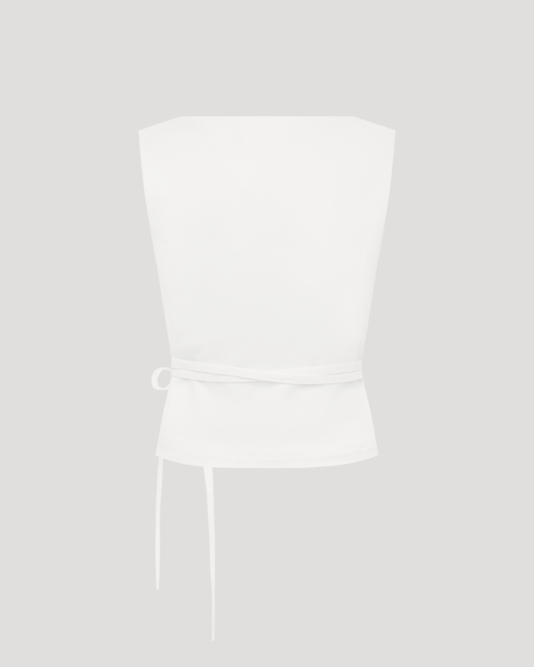 Waist Tie Top White