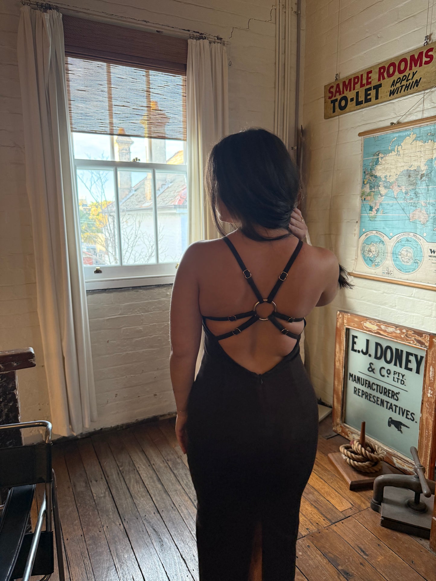 Strapped Maxi Dress Chocolate