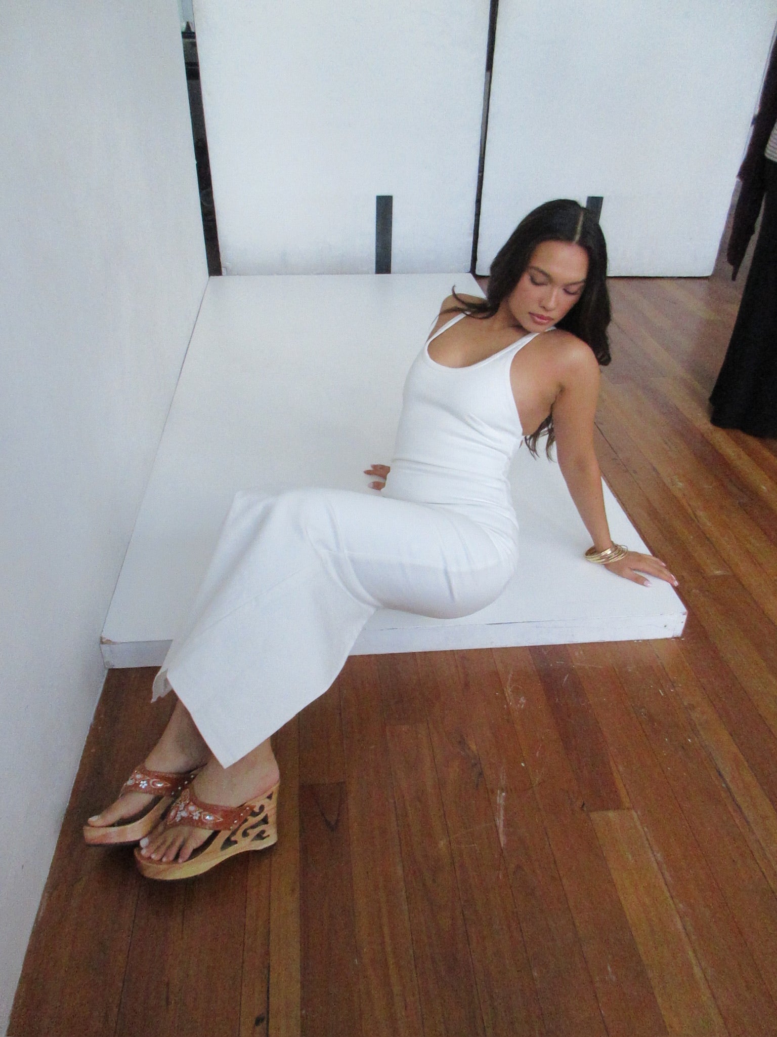 Strapped Maxi Dress White