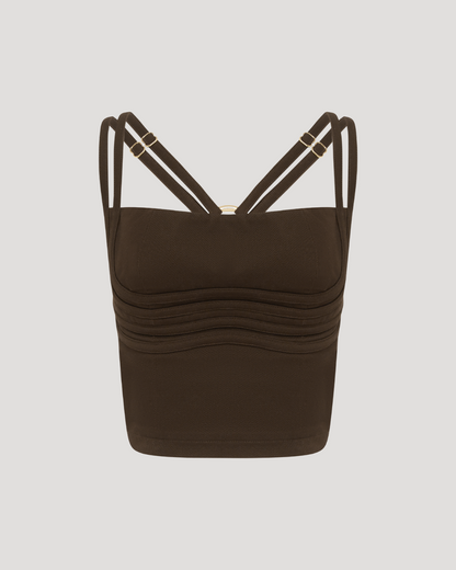Strapped Bodice Top Chocolate