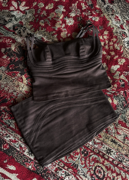 Strapped Bodice Top Chocolate