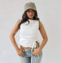Waist Tie Top White